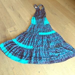 YAYA Silk Bohemian Maxi Dress